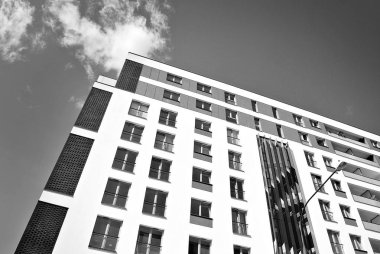 Modern, lüks apartman. Siyah ve beyaz