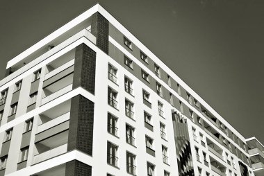 Modern, lüks apartman. Siyah ve beyaz