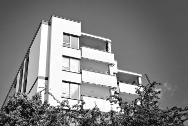 Modern, lüks apartman. Siyah ve beyaz