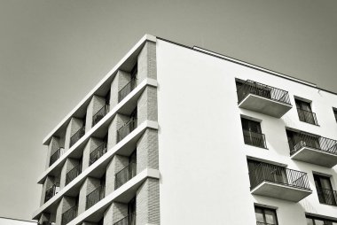 Modern, lüks apartman. Siyah ve beyaz