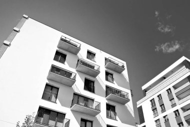 Modern, lüks apartman. Siyah ve beyaz