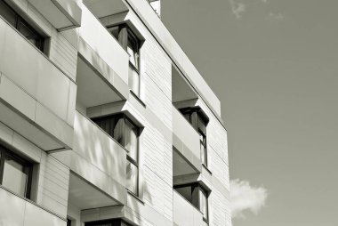 Modern, lüks apartman. Siyah ve beyaz