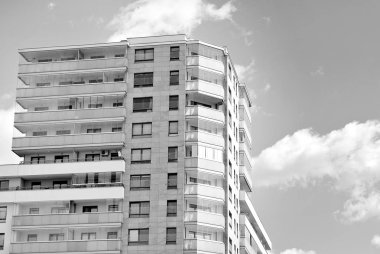 Modern, lüks apartman. Siyah ve beyaz