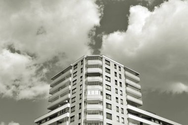 Modern, lüks apartman. Siyah ve beyaz