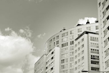 Modern, lüks apartman. Siyah ve beyaz