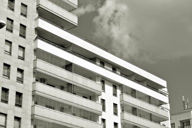 Modern, lüks apartman. Siyah ve beyaz