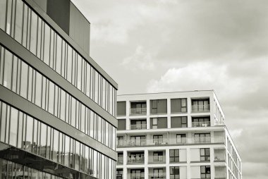 Modern, lüks apartman. Siyah ve beyaz