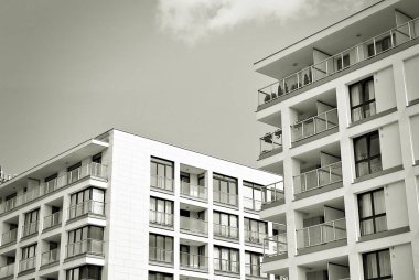 Modern, lüks apartman. Siyah ve beyaz