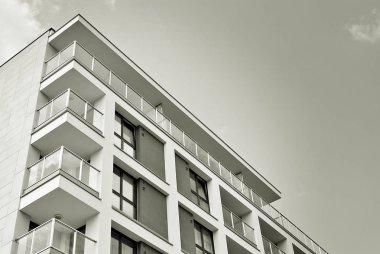 Modern, lüks apartman. Siyah ve beyaz