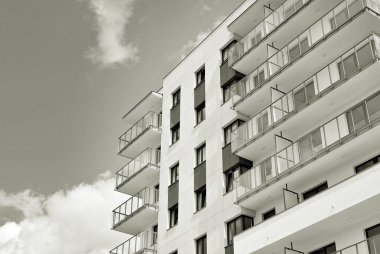 Modern, lüks apartman. Siyah ve beyaz