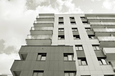 Modern, lüks apartman. Siyah ve beyaz