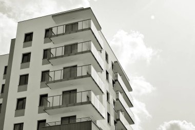 Modern, lüks apartman. Siyah ve beyaz