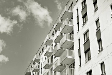 Modern, lüks apartman. Siyah ve beyaz