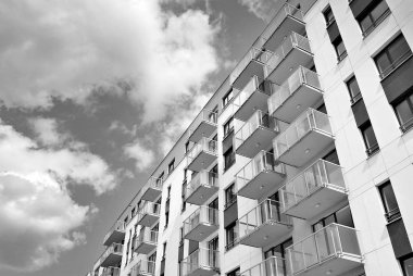 Modern, lüks apartman. Siyah ve beyaz