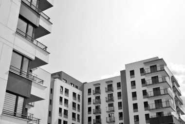 Modern, lüks apartman. Siyah ve beyaz