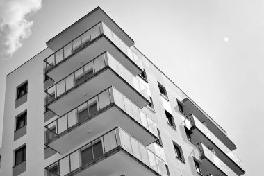 Modern, lüks apartman. Siyah ve beyaz