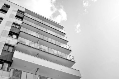 Modern, lüks apartman. Siyah ve beyaz