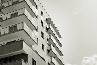 Modern, lüks apartman. Siyah ve beyaz