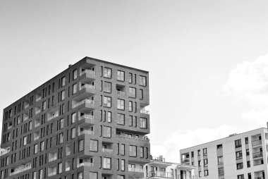 Modern, lüks apartman. Siyah ve beyaz