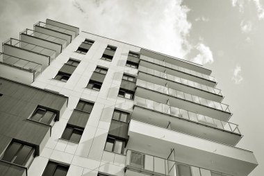 Modern, lüks apartman. Siyah ve beyaz