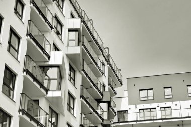 Modern, lüks apartman. Siyah ve beyaz