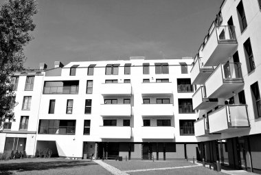 Modern, lüks apartman. Siyah ve beyaz