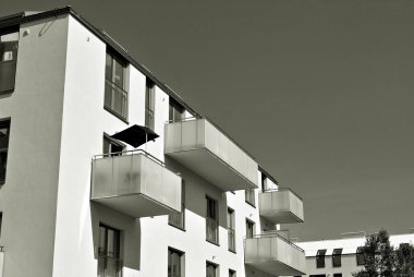 Modern, lüks apartman. Siyah ve beyaz