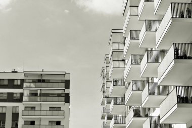 Modern, lüks apartman. Siyah ve beyaz