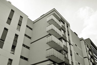 Modern, lüks apartman. Siyah ve beyaz