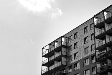 Modern, lüks apartman. Siyah ve beyaz