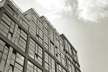 Modern, lüks apartman. Siyah ve beyaz