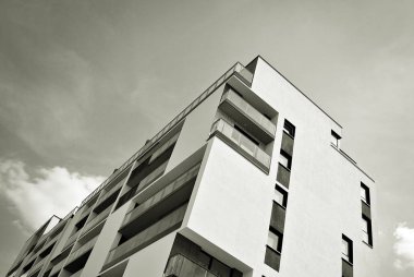 Modern, lüks apartman. Siyah ve beyaz