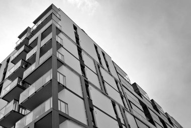 Modern, lüks apartman. Siyah ve beyaz