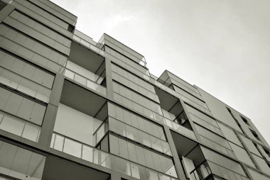 Modern, lüks apartman. Siyah ve beyaz