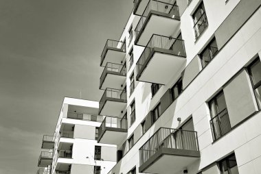 Modern, lüks apartman. Siyah ve beyaz