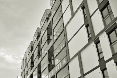 Modern, lüks apartman. Siyah ve beyaz