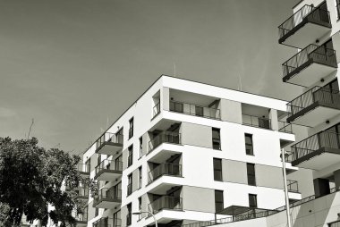 Modern, lüks apartman. Siyah ve beyaz