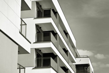 Modern, lüks apartman. Siyah ve beyaz