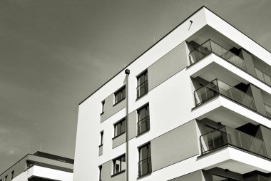 Modern, lüks apartman. Siyah ve beyaz