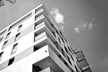 Modern, lüks apartman. Siyah ve beyaz