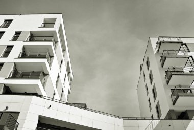 Modern, lüks apartman. Siyah ve beyaz