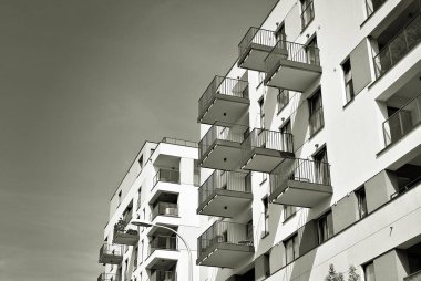 Modern, lüks apartman. Siyah ve beyaz