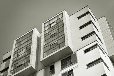 Modern, lüks apartman. Siyah ve beyaz