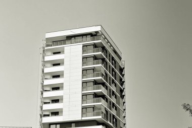 Modern, lüks apartman. Siyah ve beyaz