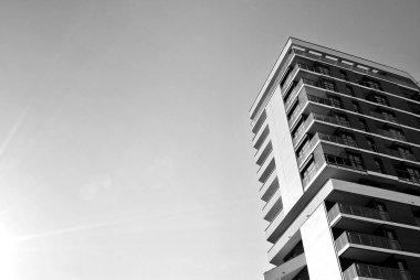 Modern, lüks apartman. Siyah ve beyaz