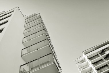 Modern, lüks apartman. Siyah ve beyaz