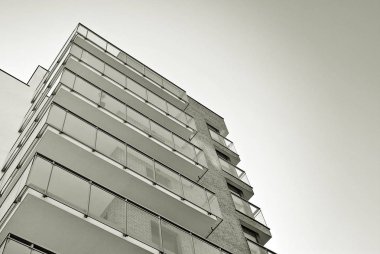 Modern, lüks apartman. Siyah ve beyaz