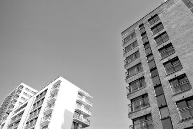 Modern, lüks apartman. Siyah ve beyaz