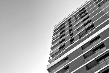 Modern, lüks apartman. Siyah ve beyaz