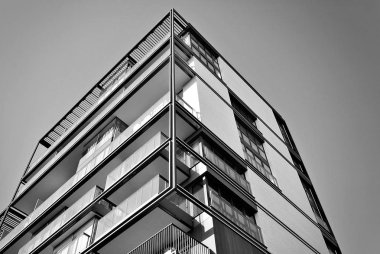 Modern, lüks apartman. Siyah ve beyaz